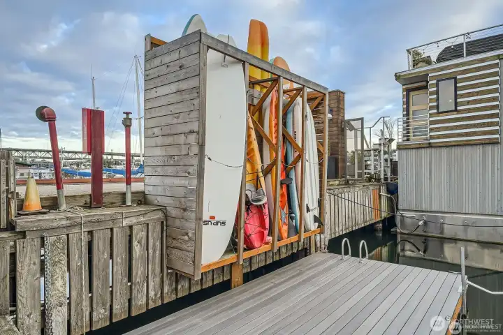 Storage for kayaks and paddleboards