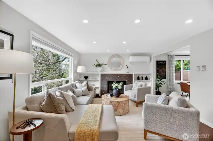 Fresh paint overhead lighting and newer windows.