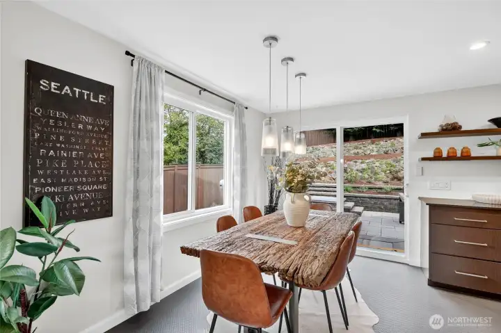 Dining room off the kitchen and living area.