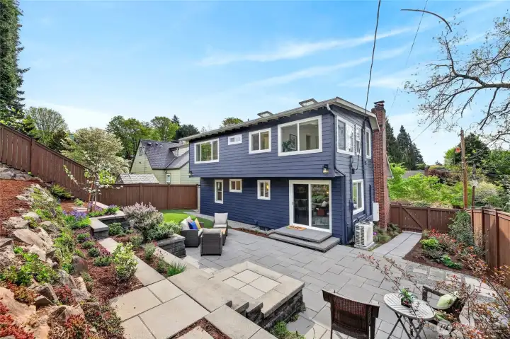 Incredible back yard, with patio, turf and terraces!
