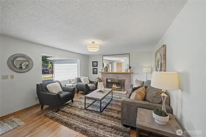 Living Room with cozy gas fireplace.