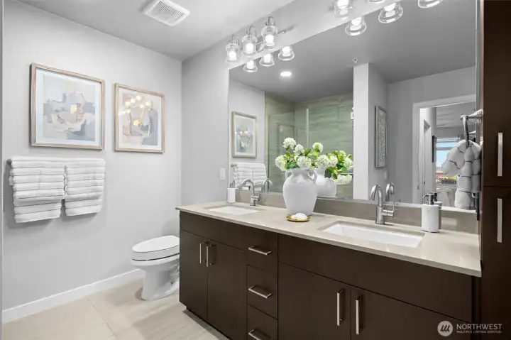 The ensuite in the primary suite. All the features you would expect in such a great unit. The ensuite in the primary suite. All the features you would expect in such a great unit.