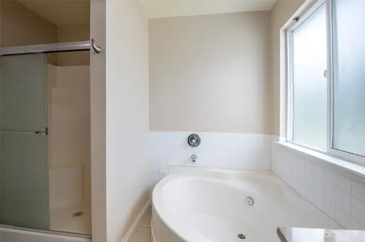 Soaking Tub & Separate Shower
