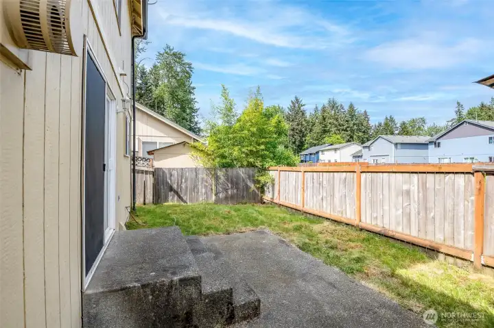 Fully fenced yard