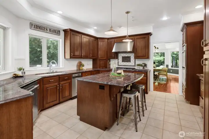 Spacious kitchen features a new gas cooktop Spacious kitchen features a new gas cooktop