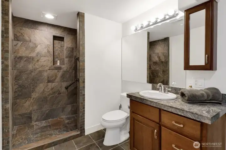 Downstairs 3/4 bathroom Downstairs 3/4 bathroom