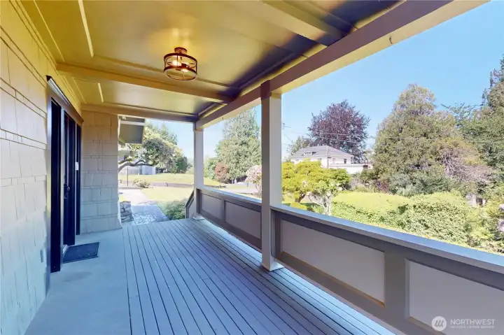 Grab a few chairs and enjoy the territorial view from the oversized deck. Grab a few chairs and enjoy the territorial view from the oversized deck.