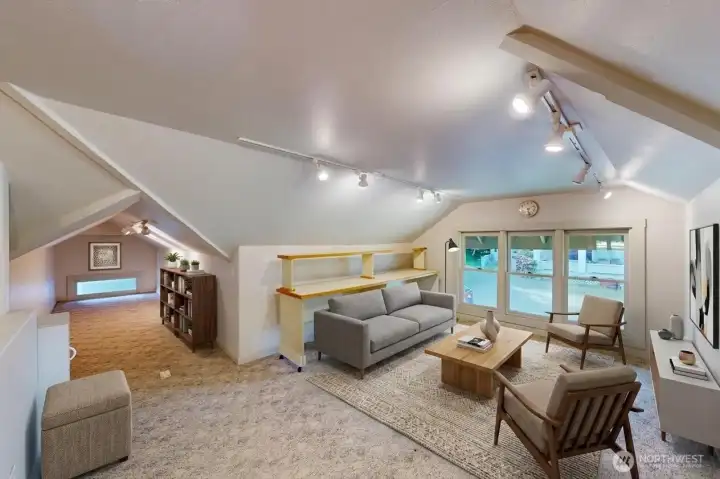 VIRTUALLY STAGED- Attic space facing the driveway VIRTUALLY STAGED- Attic space facing the driveway