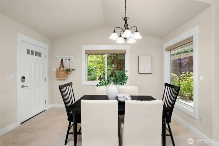 Spacious dining area with