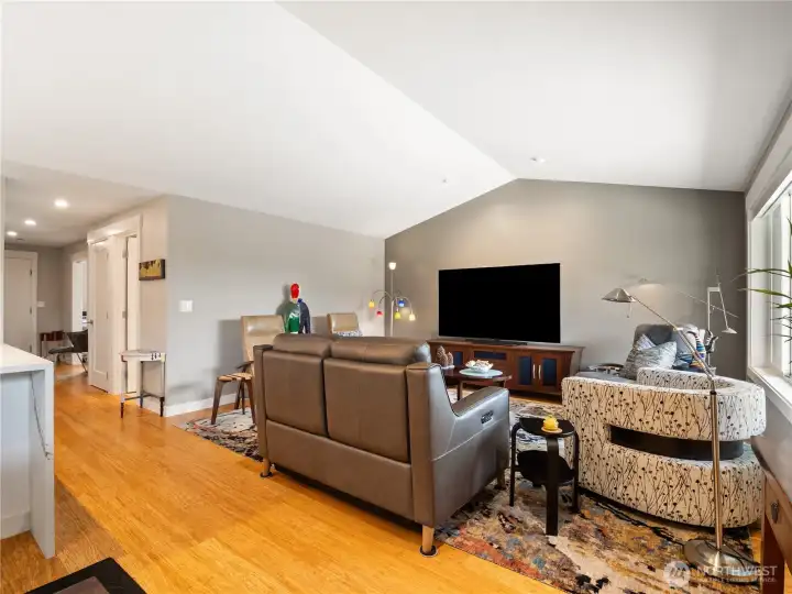 The home has an open concept that lends itself to entertaining guest or just sitting around, relaxing.