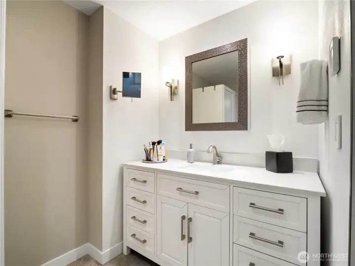 classic white vanity.