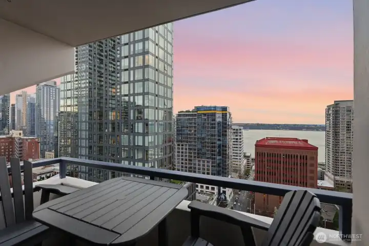 Sip morning coffee on your private deck as the city comes to life around you. Sip morning coffee on your private deck as the city comes to life around you.