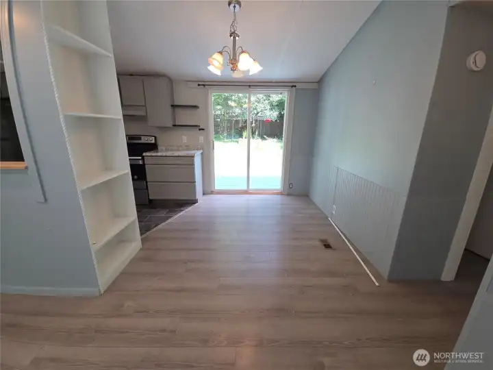 Dining area with slider to backyard Dining area with slider to backyard