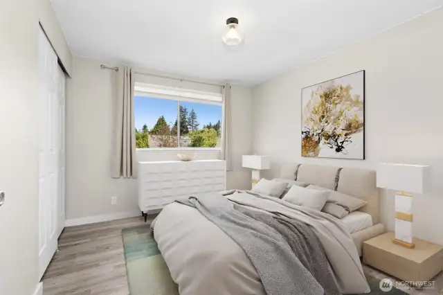 This room is virtually staged and shows what it could look like