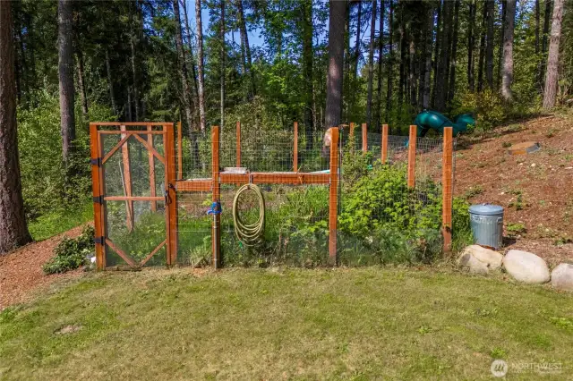 Full fenced garden space.