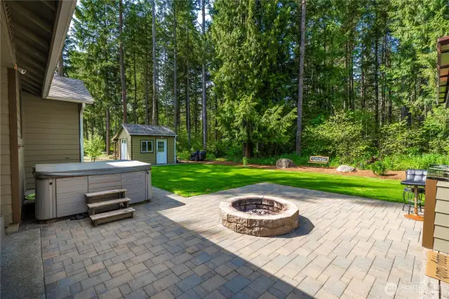 Induction fire pit and custom paver patio.