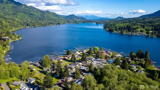 Another view of the 55+ community with the lake beyond.