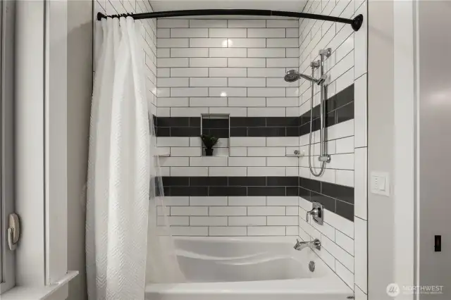 Shower and tub.