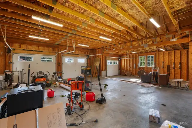 1,360 SF detached garage with upstairs additonal storage. Property currently wired with a generator.