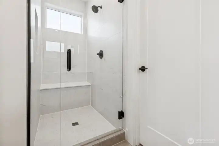 Primary shower with seat