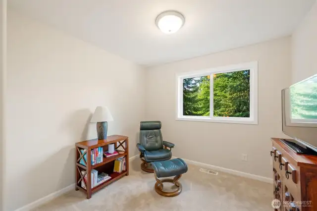 A studio or office/study just off the Primary bedroom adjacent to the balcony on 2nd floor.