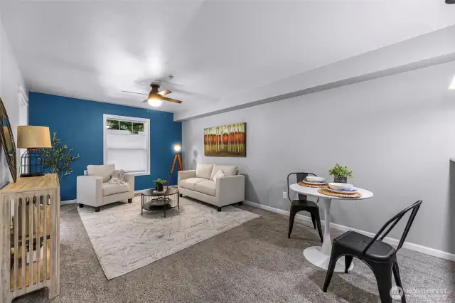 Large open living room.