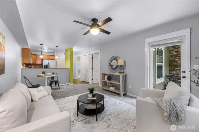 Fan keeps the space nice and cool.