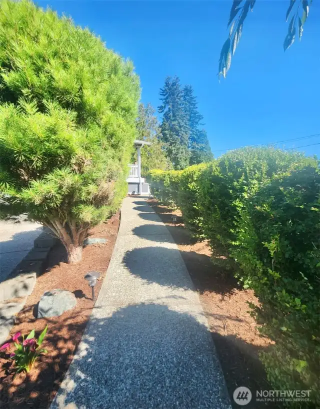 Walkway from the Driveway up to the Front Porch & Door.