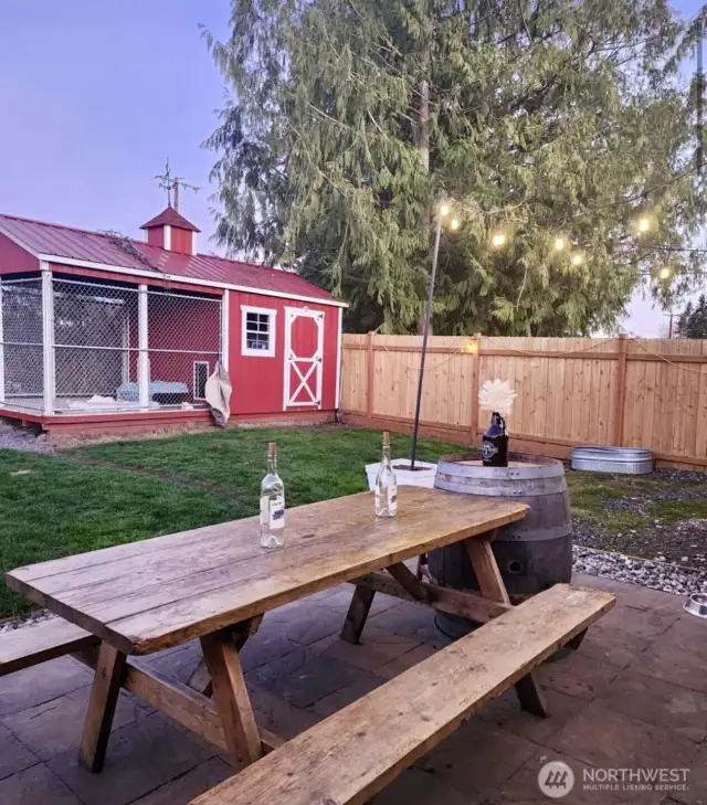 Lovely Patio space with Hot Tub - leads to huge fenced Yard, Firepit & great views!