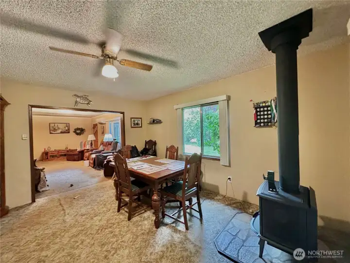 Dining Room W/ Wood Stove