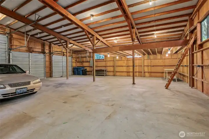 Massive detached garage with endless possibilities.