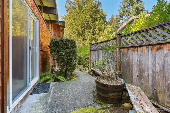 Small patio comes off the dining room.