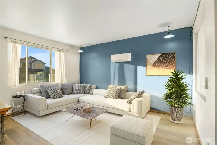 Main living room virtually statged