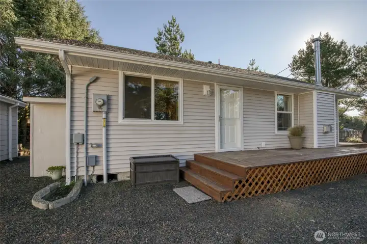 Wrap around deck has been recently stained