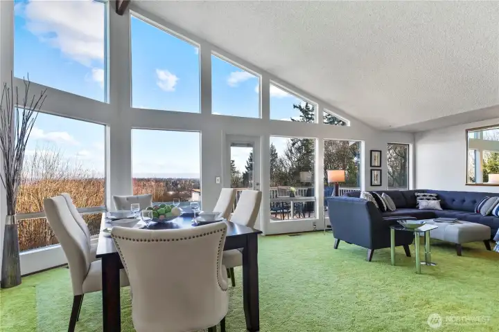 East-facing windows bring TONS of morning light into the living/dining room