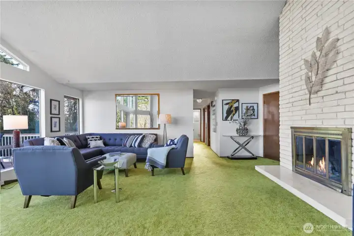 Wood-burning fireplace for cozy days & nights