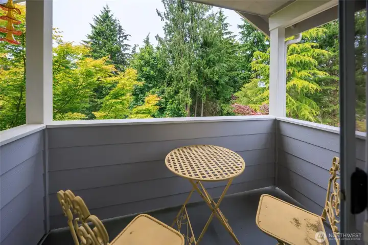 Primary suite balcony is the perfect place for your morning cup of coffee.