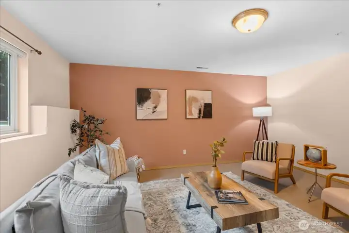 Living space from garage entry (1st floor)