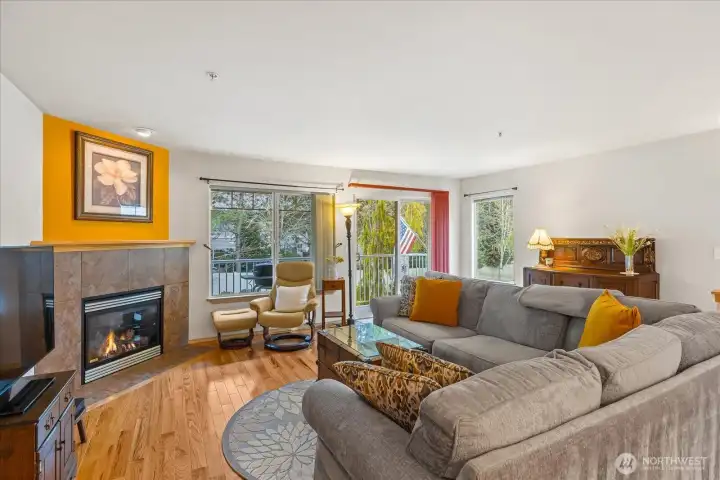 Living room w/ gas fire place (2nd floor)