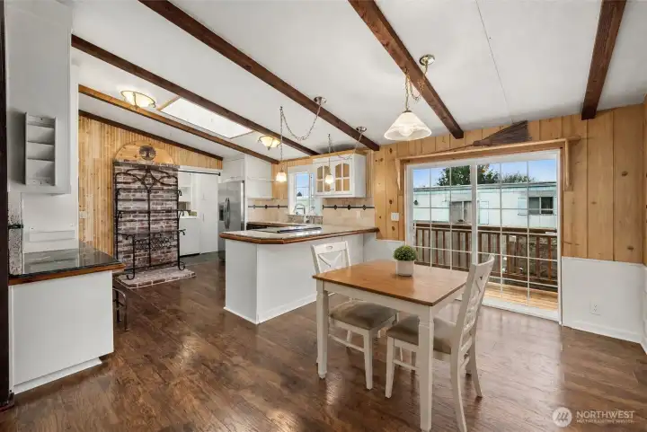Virtually staged kitchen table.