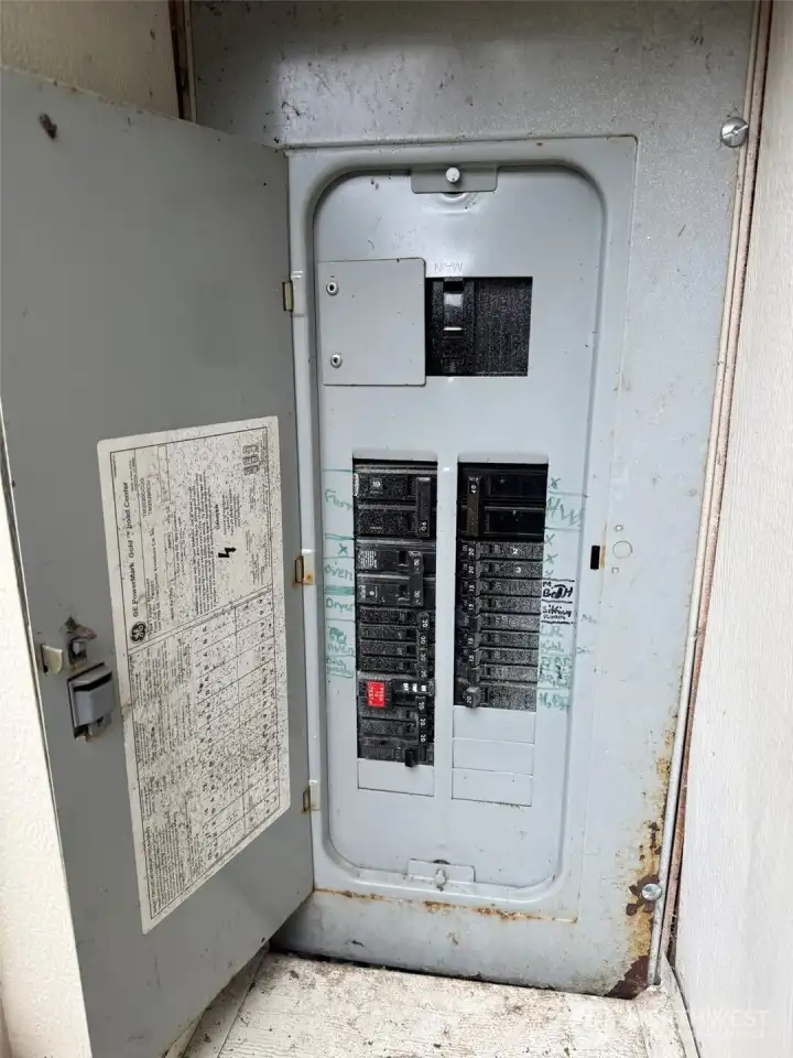 Power panel next to water heater