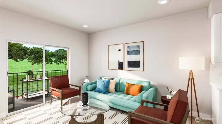 Artist rendering for inspiration - Living Room- Colors and features may vary. For marketing purposes only. Artist rendering for inspiration - Living Room- Colors and features may vary. For marketing purposes only.