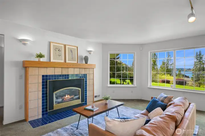 Lower level fireplace