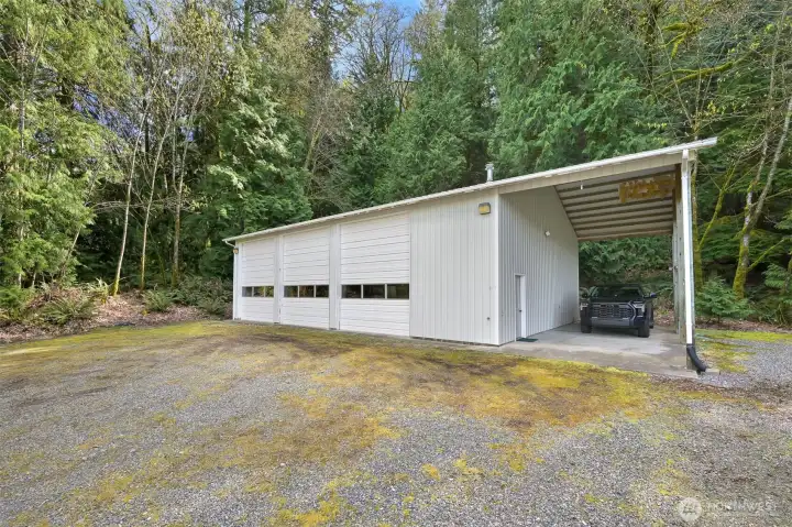 Shop with carport and rV hookups