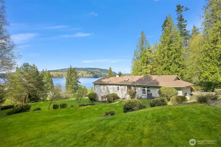 Looking towards house from shop