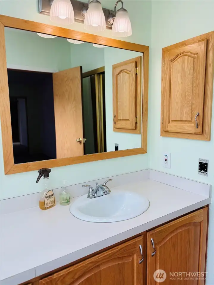 Generous counter space plus a full closet