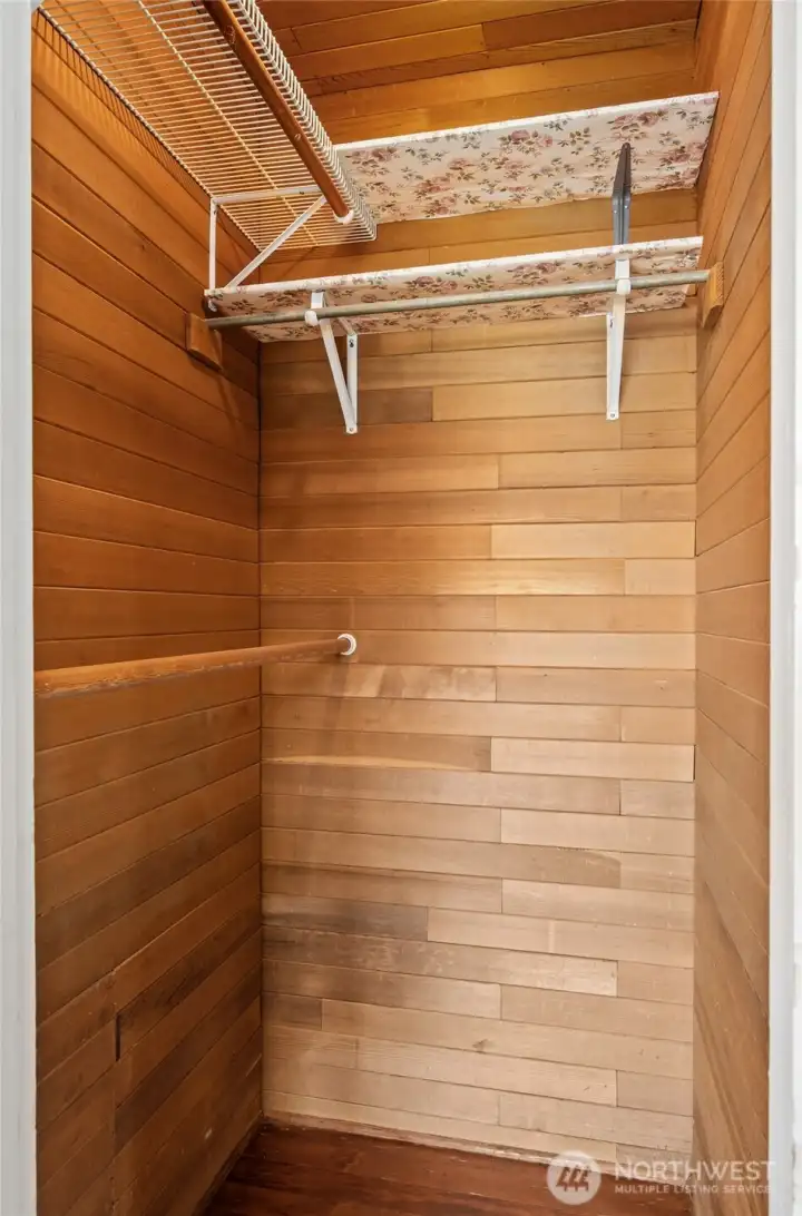 Cedar-lined Closets in both Bedrooms