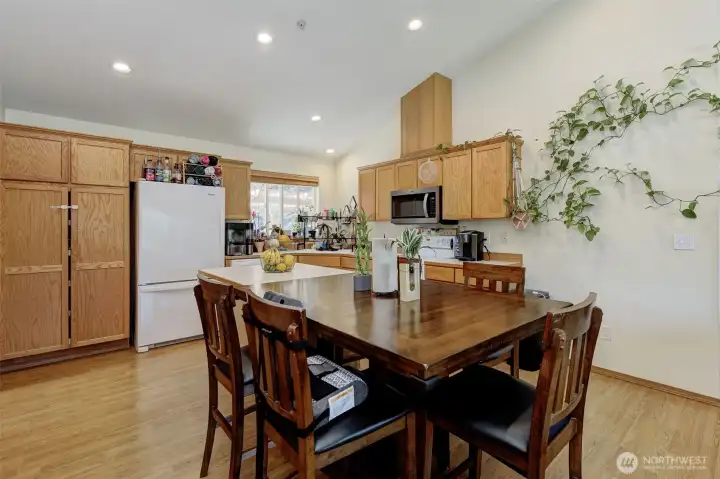 Leads straight into the large kitchen with room for dining!