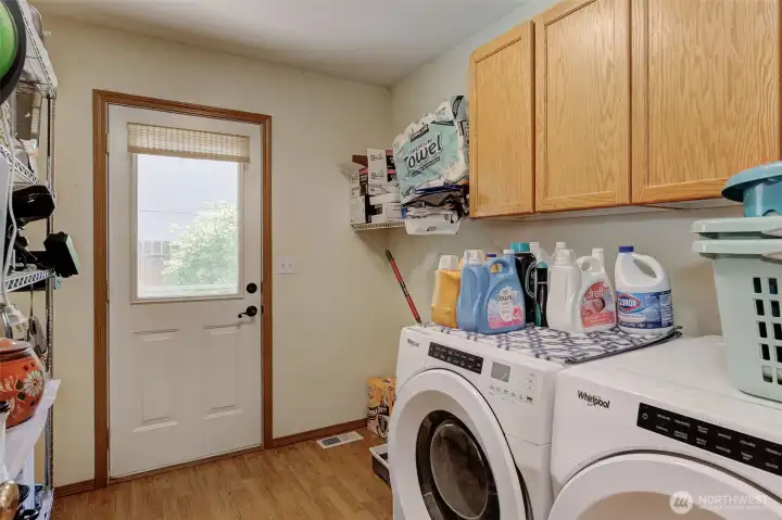 Dedicated laundry room with access to the back yard. Washer and Dryer included!