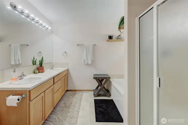 Large primary bathroom.